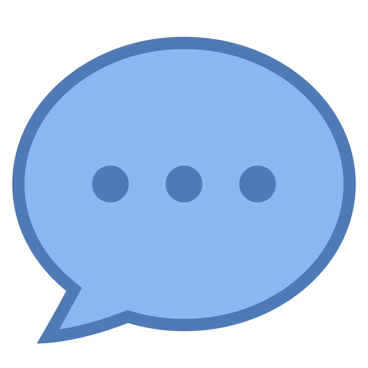 office s style speech bubble with dots icon