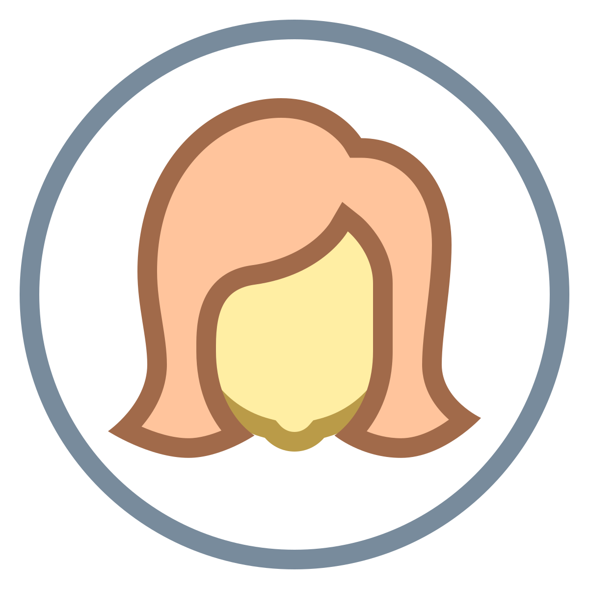 office s style user female circle icon