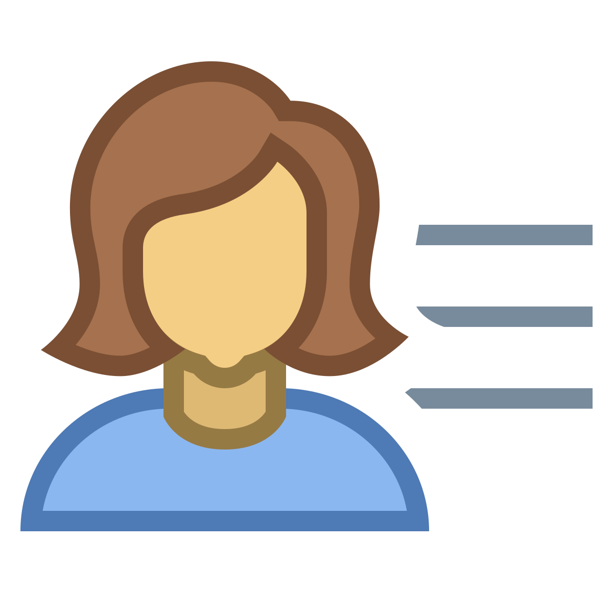 office s style user menu female icon