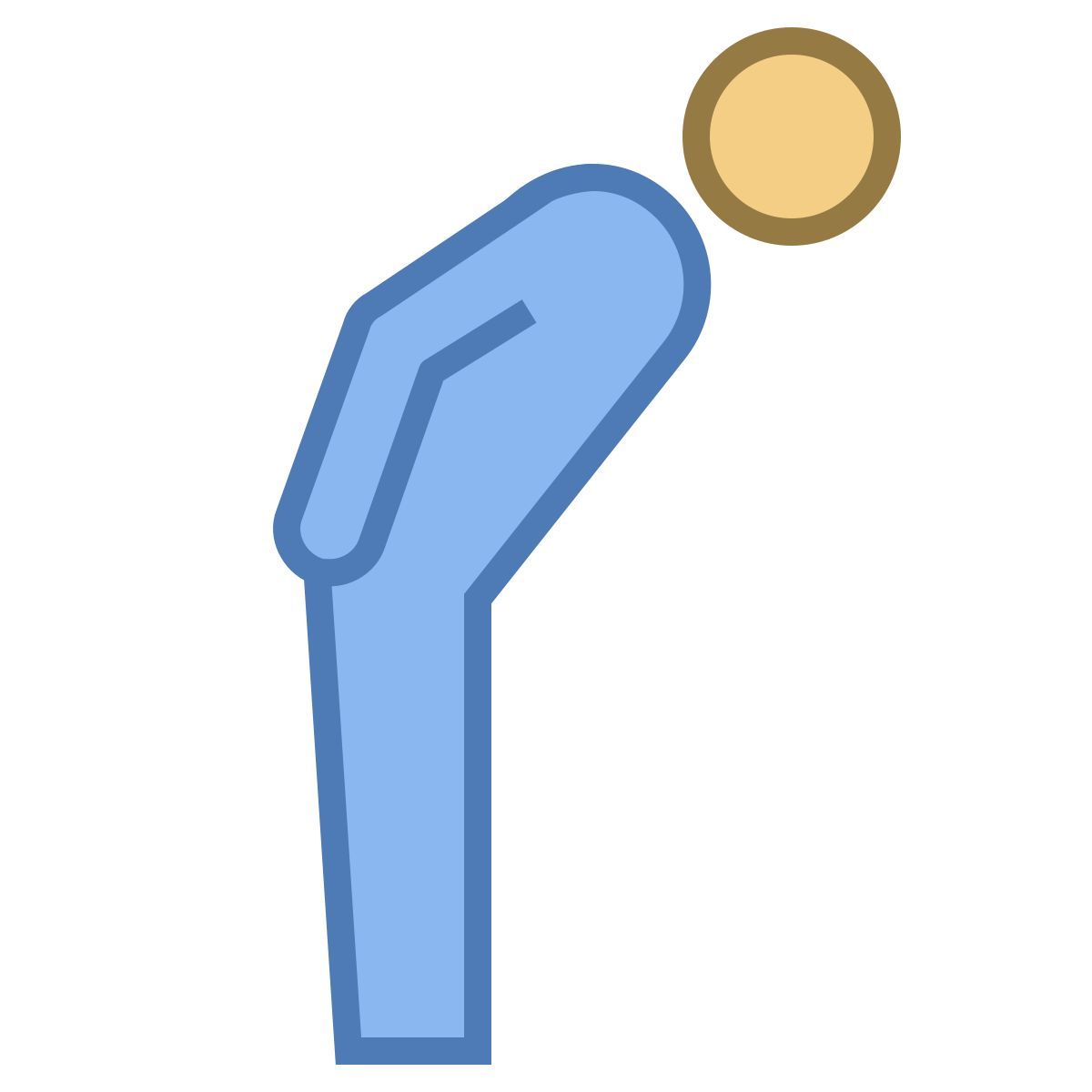 office m style homem curvando se icon