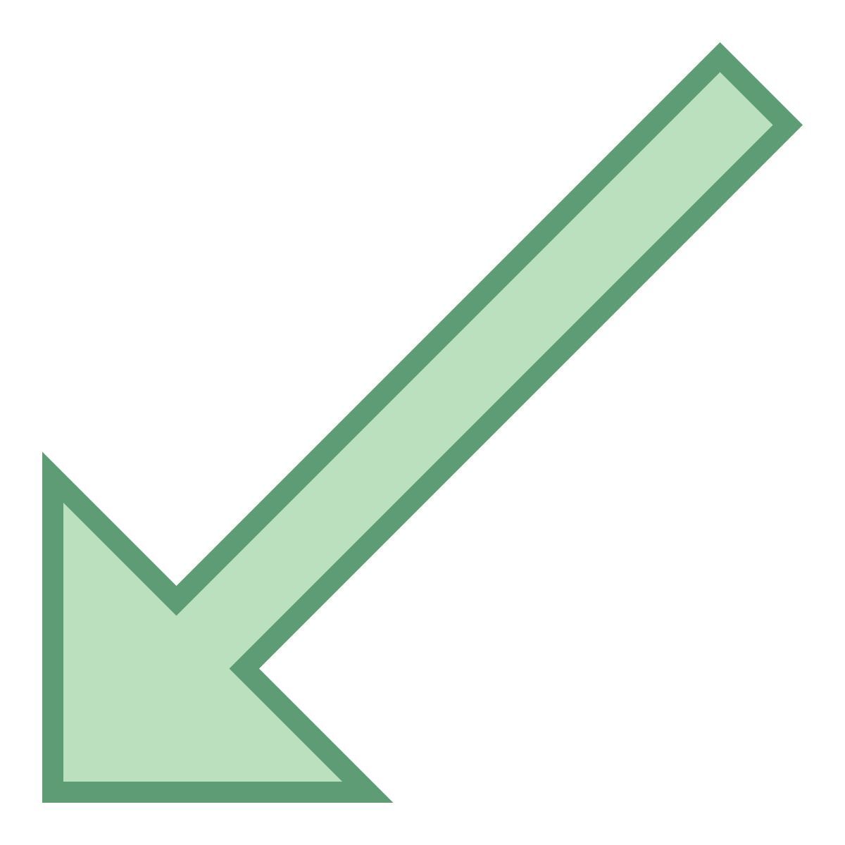 office m style down left arrow icon