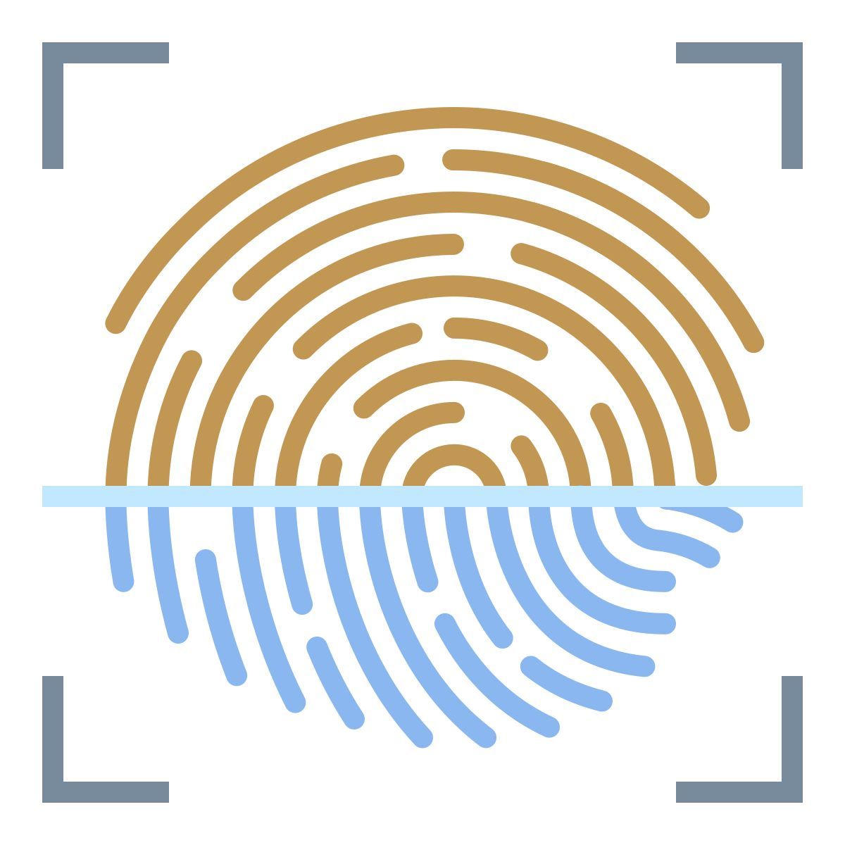 office m style fingerprint scan icon