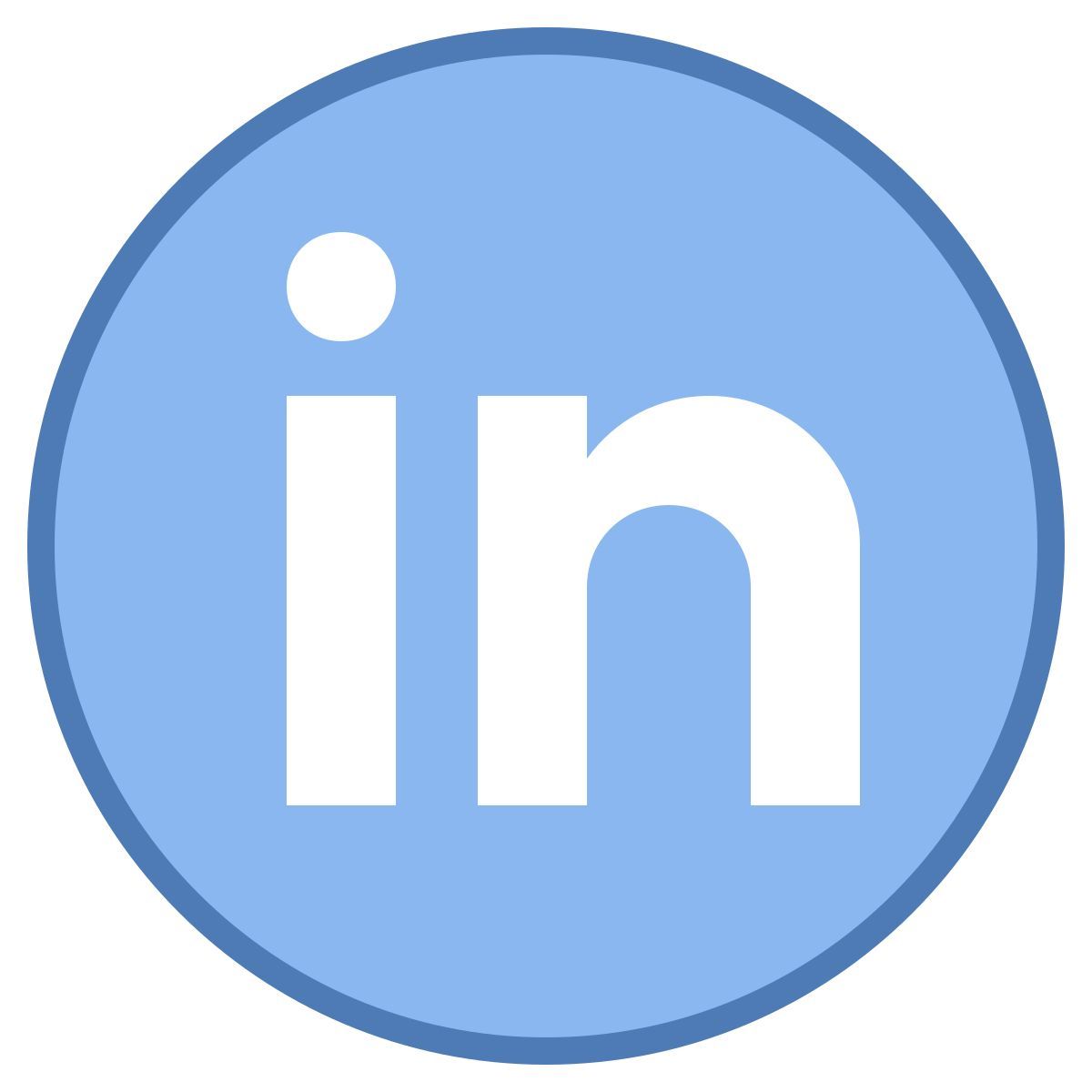 office m style linkedin rodeado de círculo icon