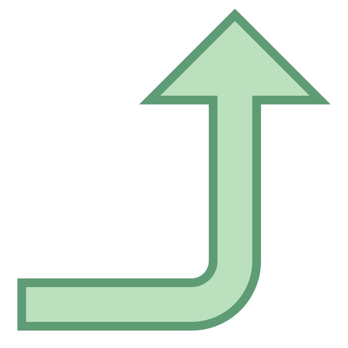 office m style rightward up arrow icon