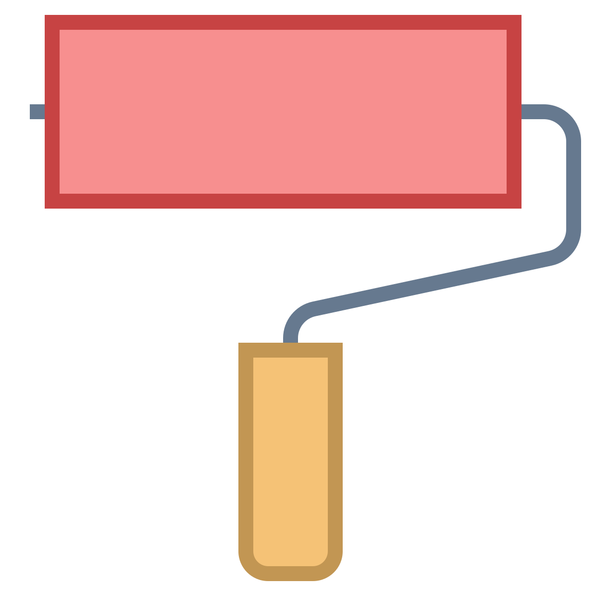 office m style roller brush icon