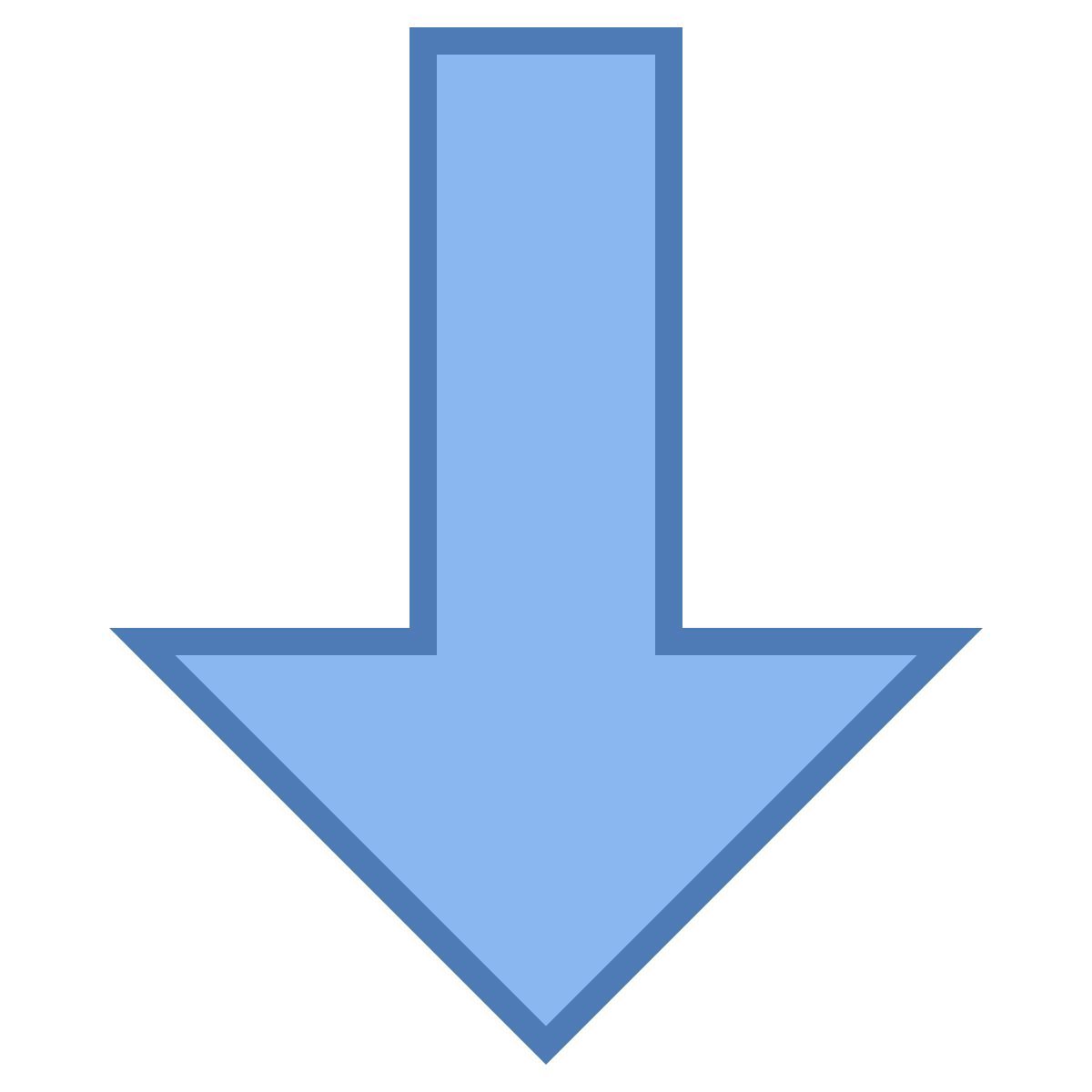 office m style thick arrow pointing down icon