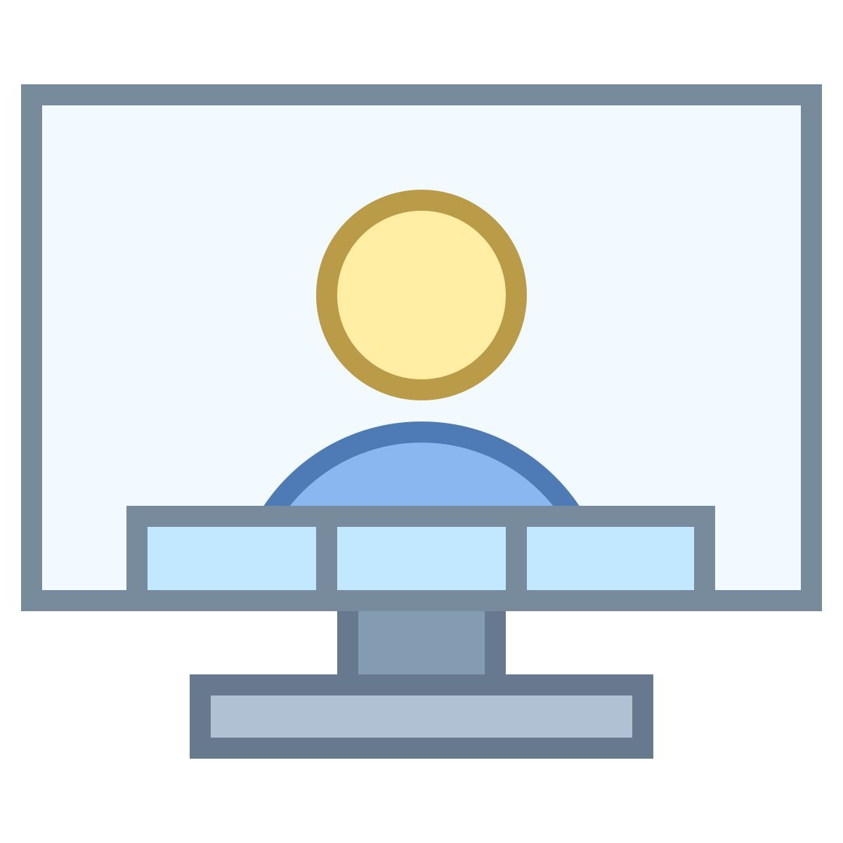 office m style video conferenza icon