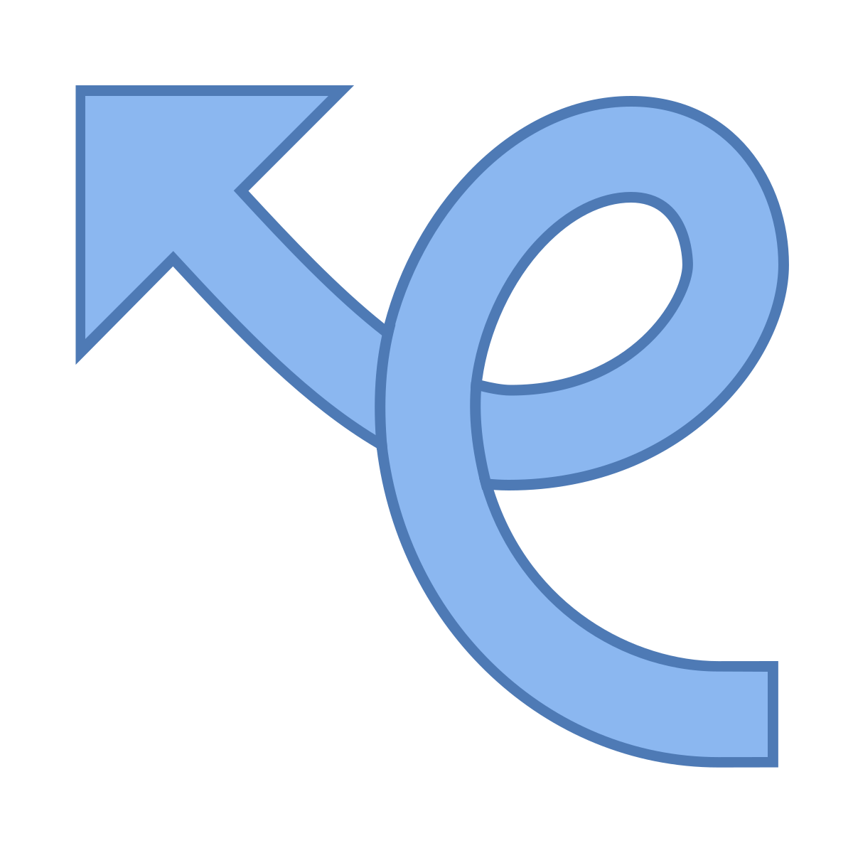 office l style curly arrow icon