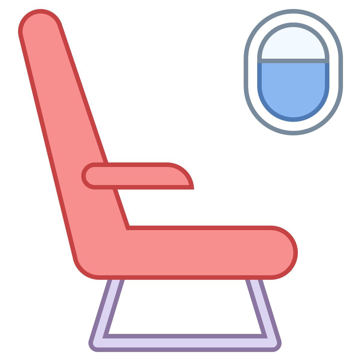 office l style flight seat icon