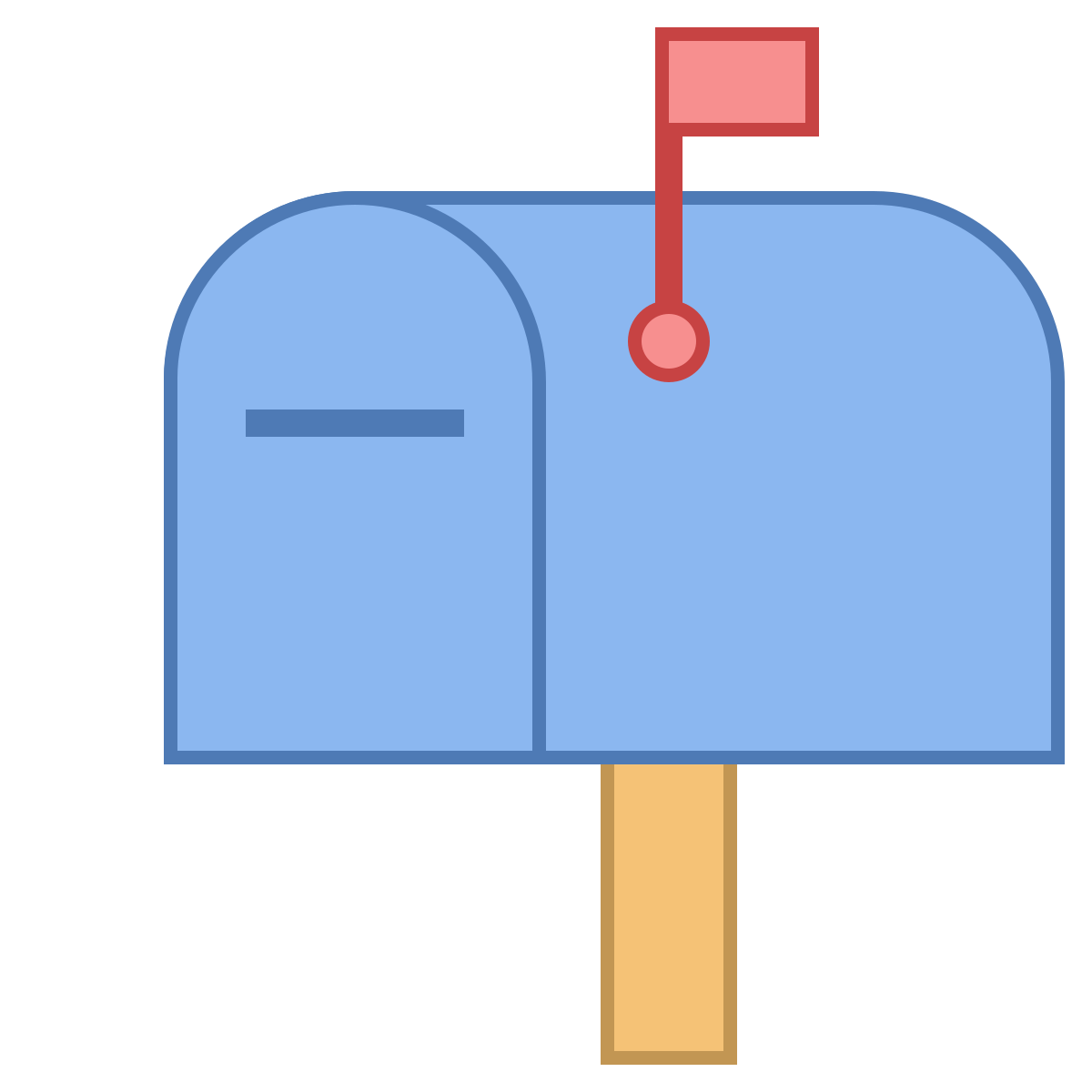 office l style mailbox closed flag up icon