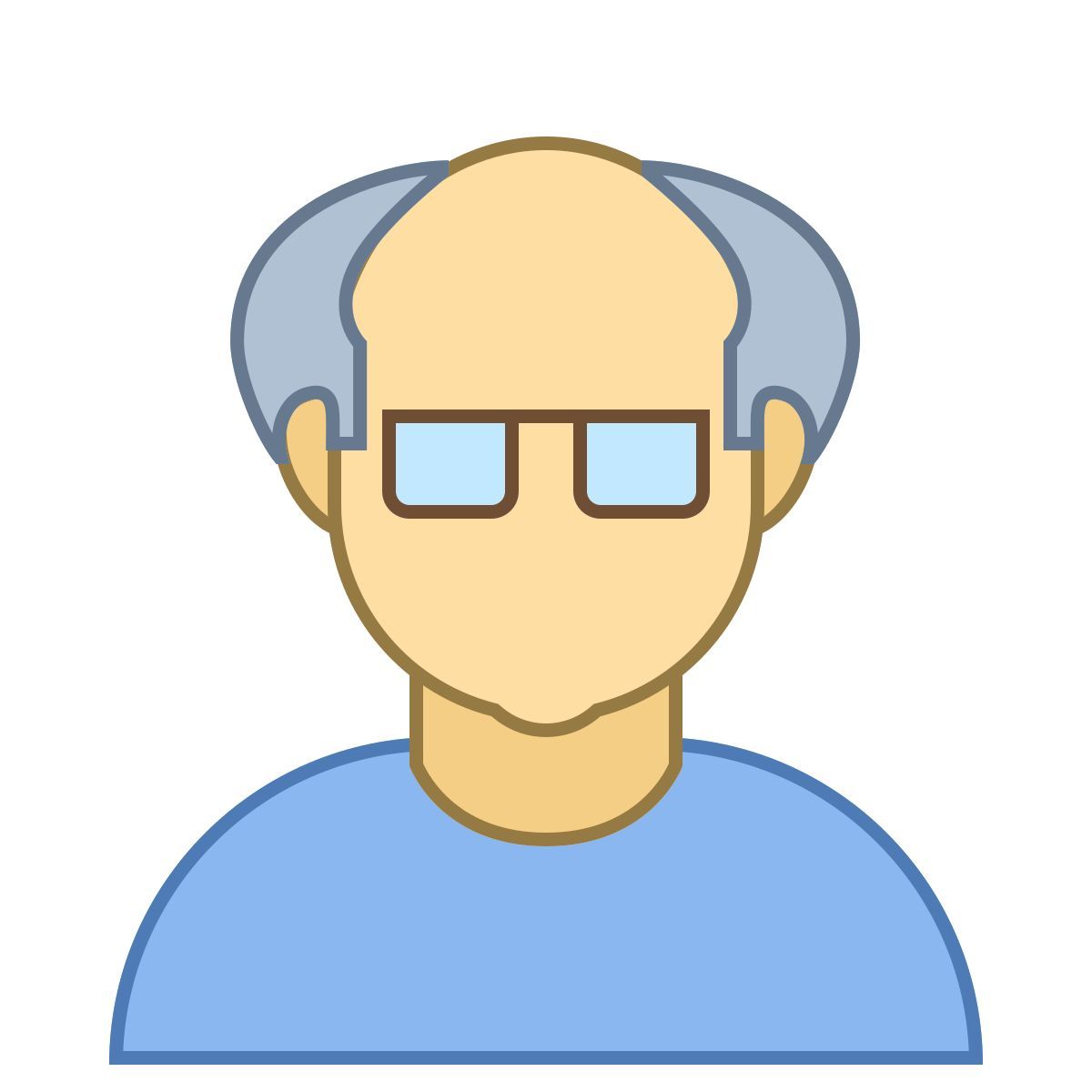 office l style person alt männlich hauttyp 3 icon