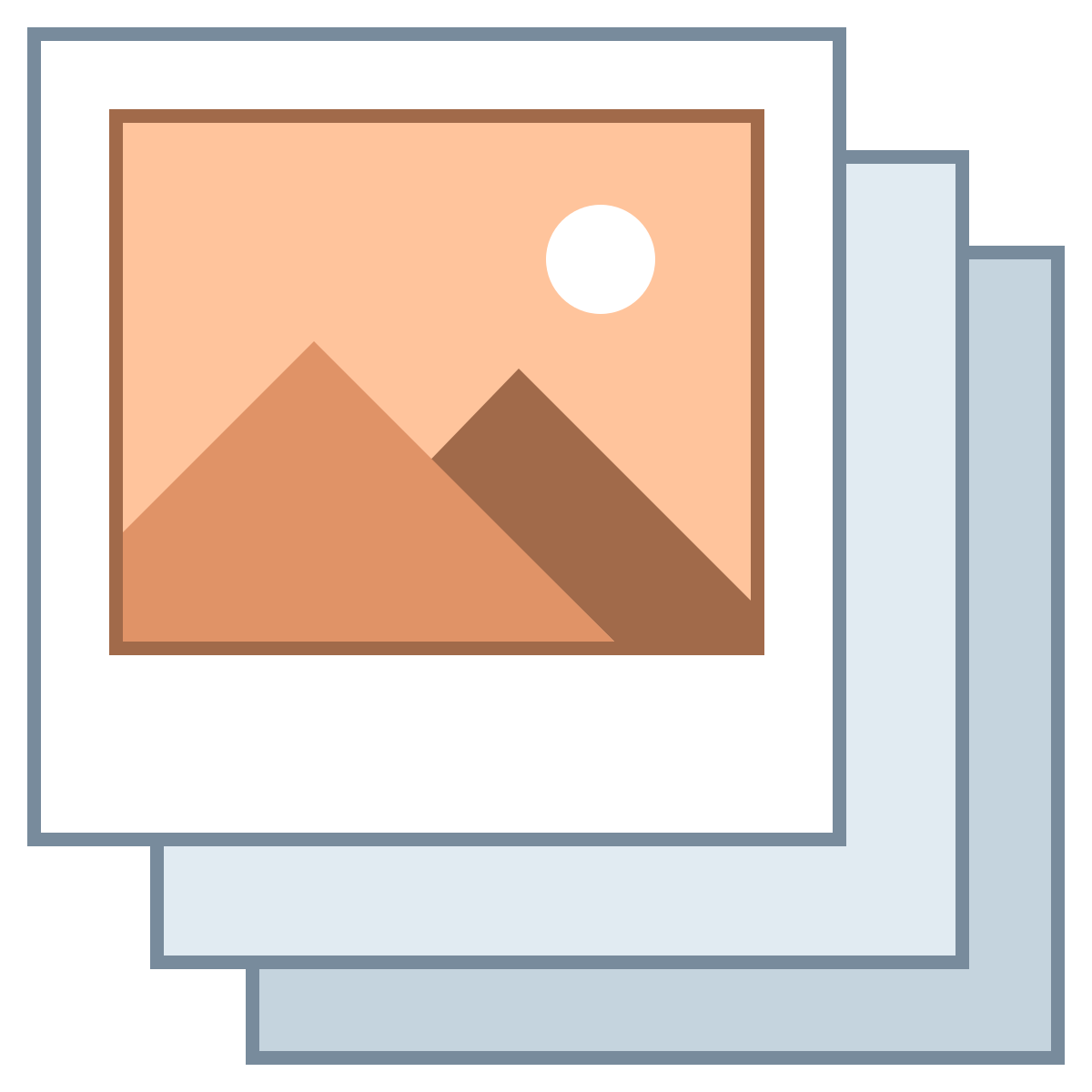 office l style stack of photos icon