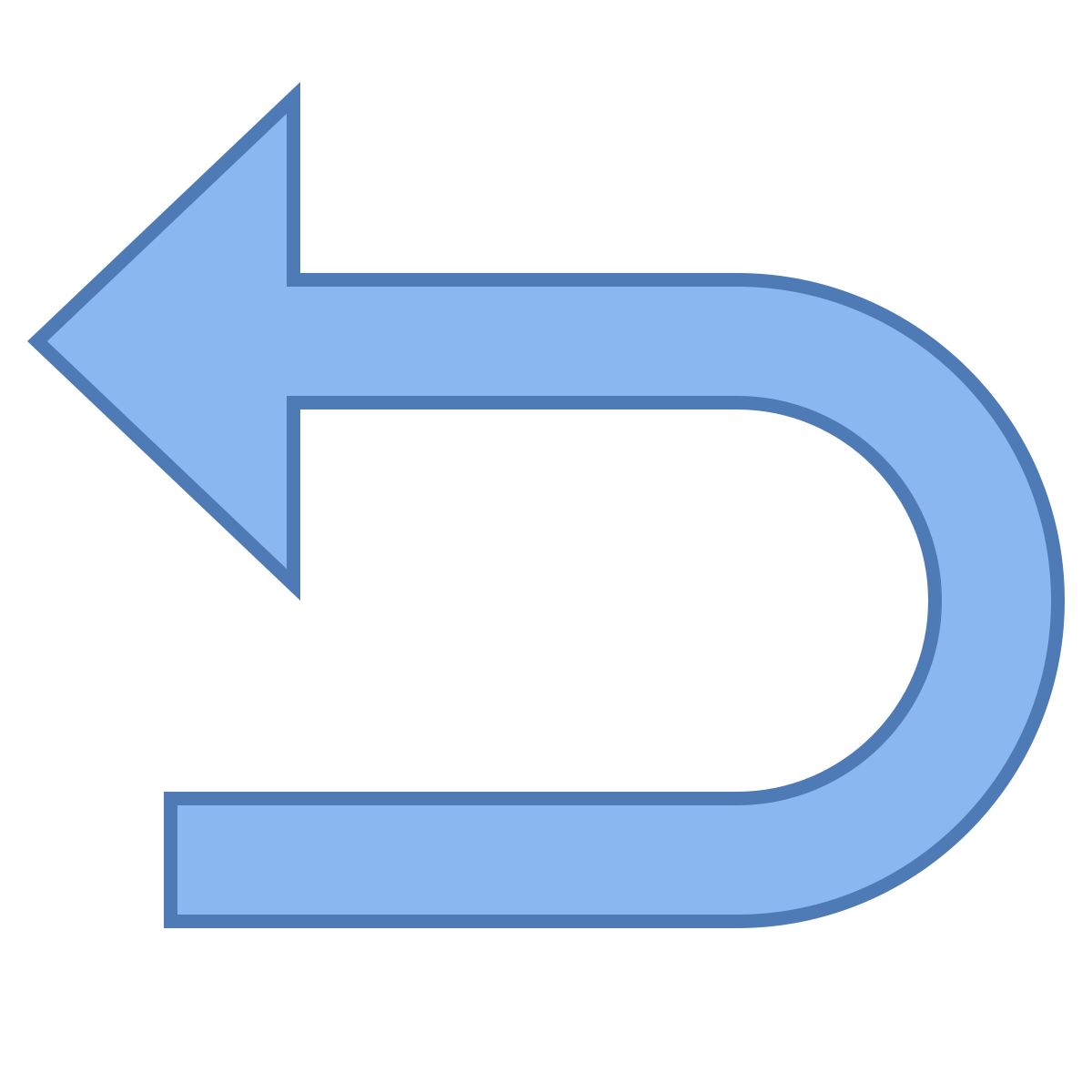 office l style u turn to left icon