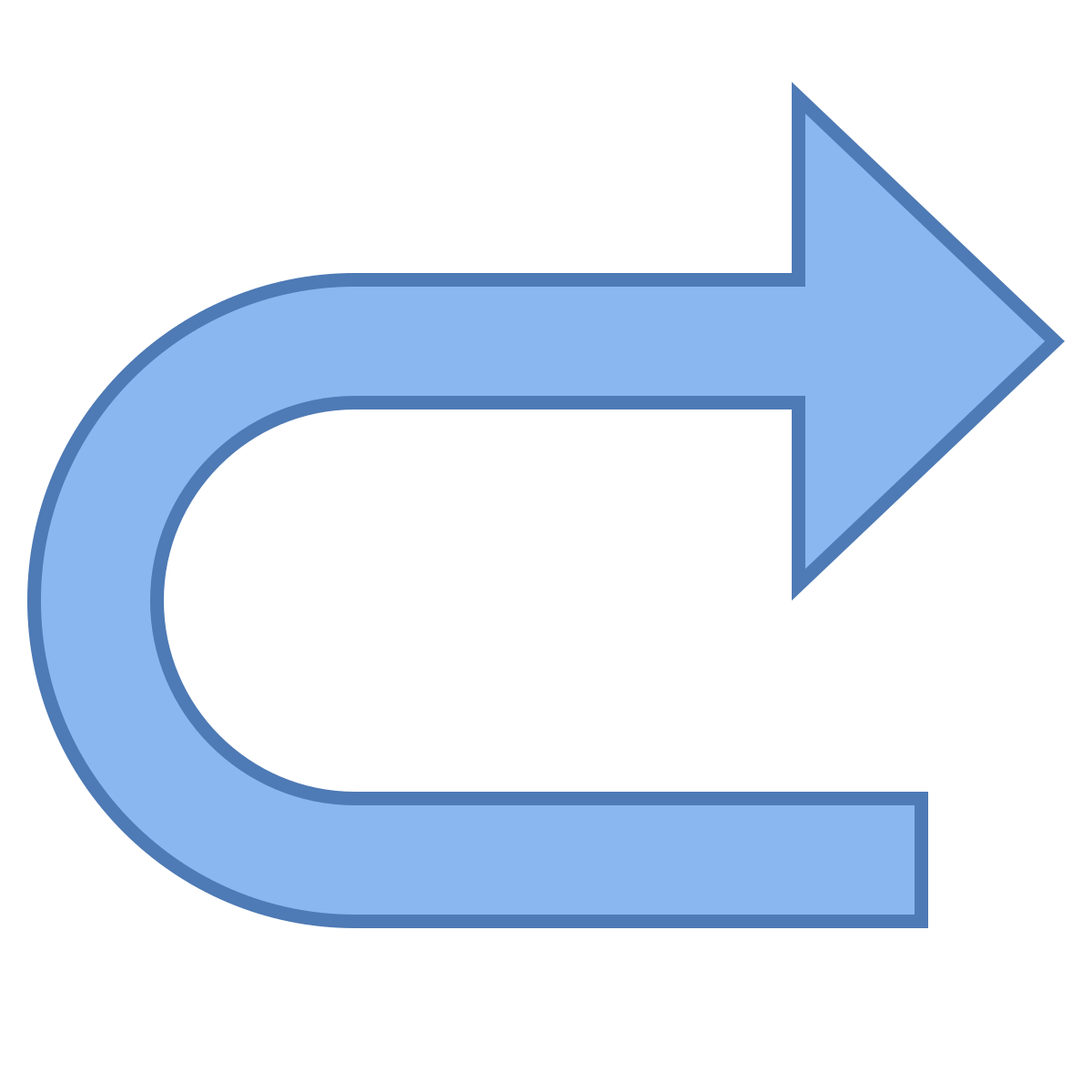 office l style u turn to right icon