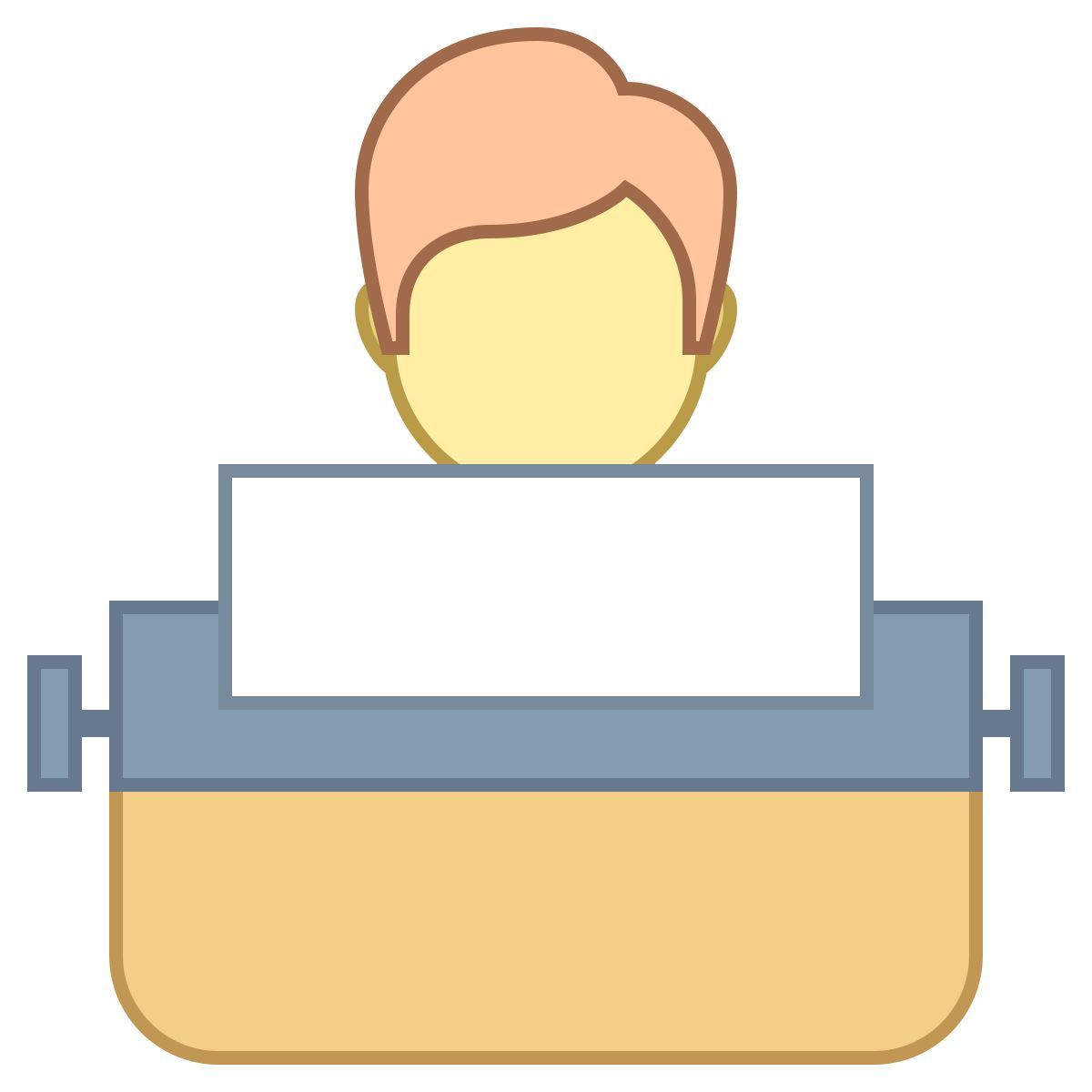 office l style utilisateur tapant sur une machine à écrire icon