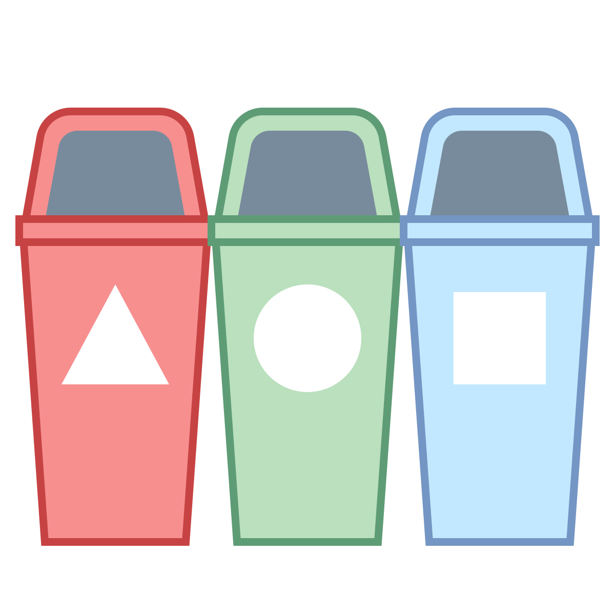office l style waste separation icon
