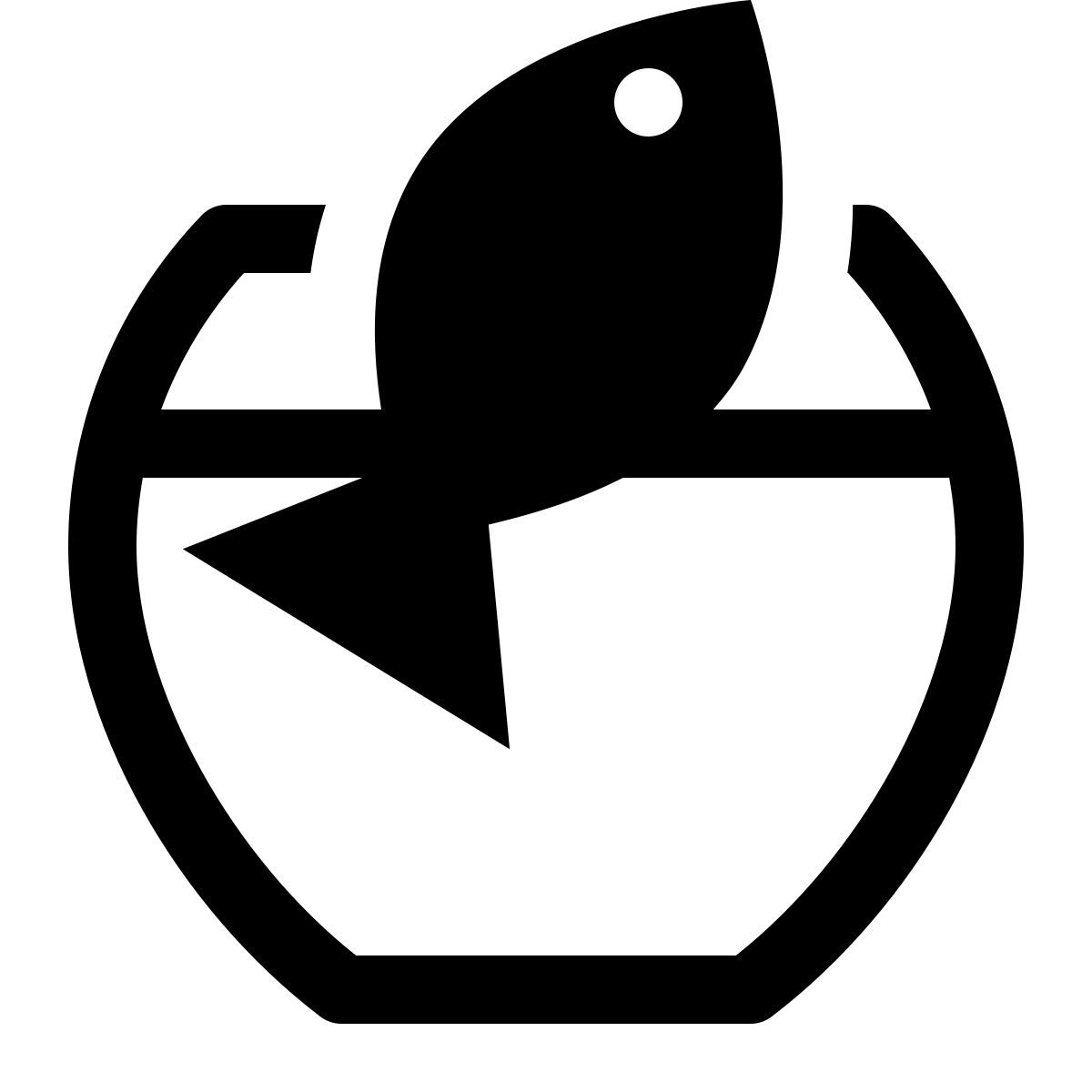 simple small style gros poisson dans l'aquarium icon