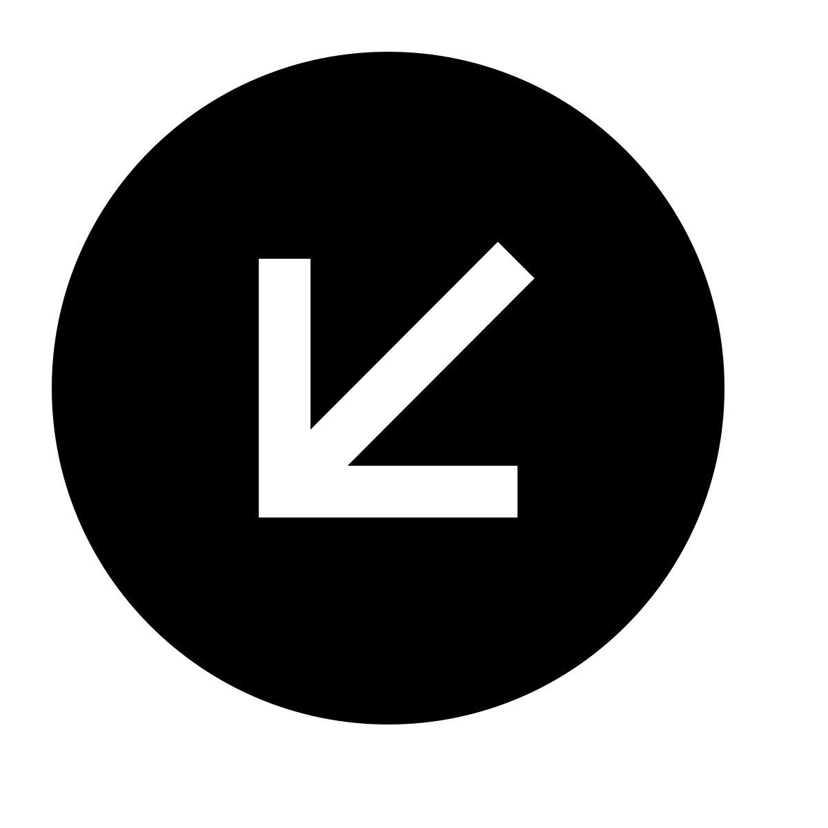 simple small style flèche bas gauche icon