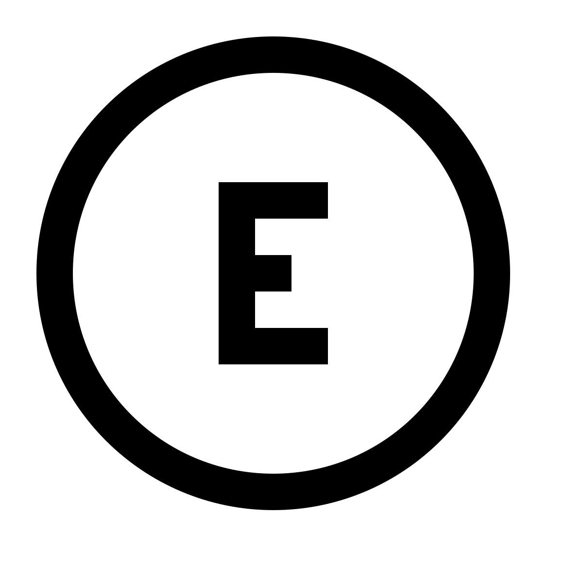 simple small style e en círculos icon