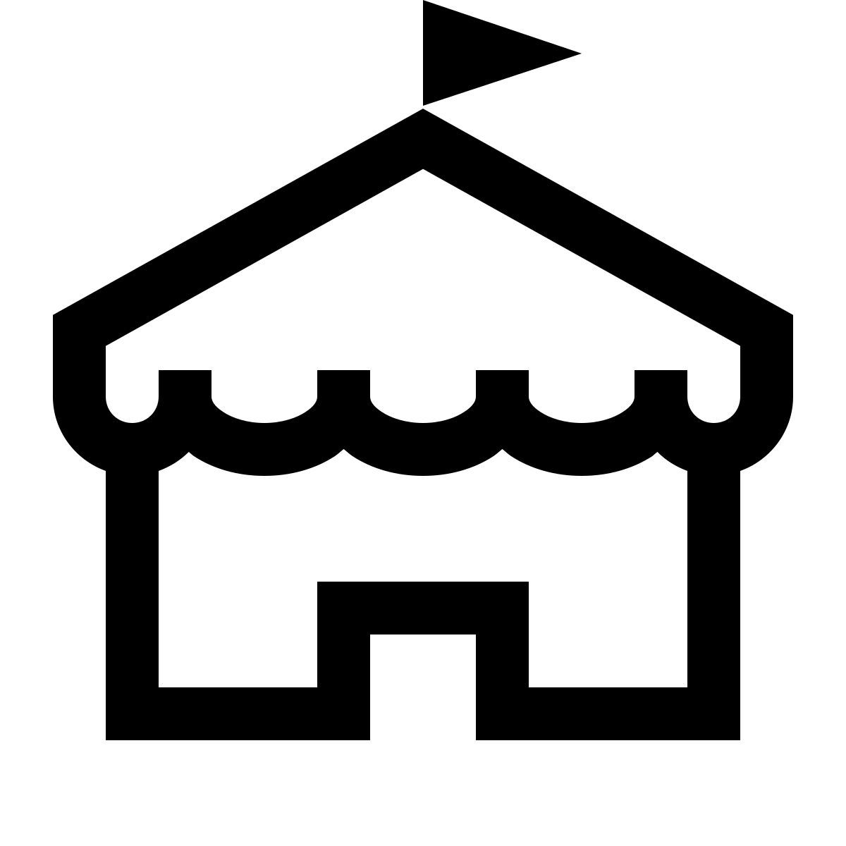 simple small style circus tent icon