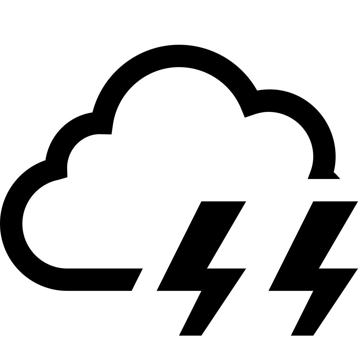 simple small style nuvola e fulmini icon