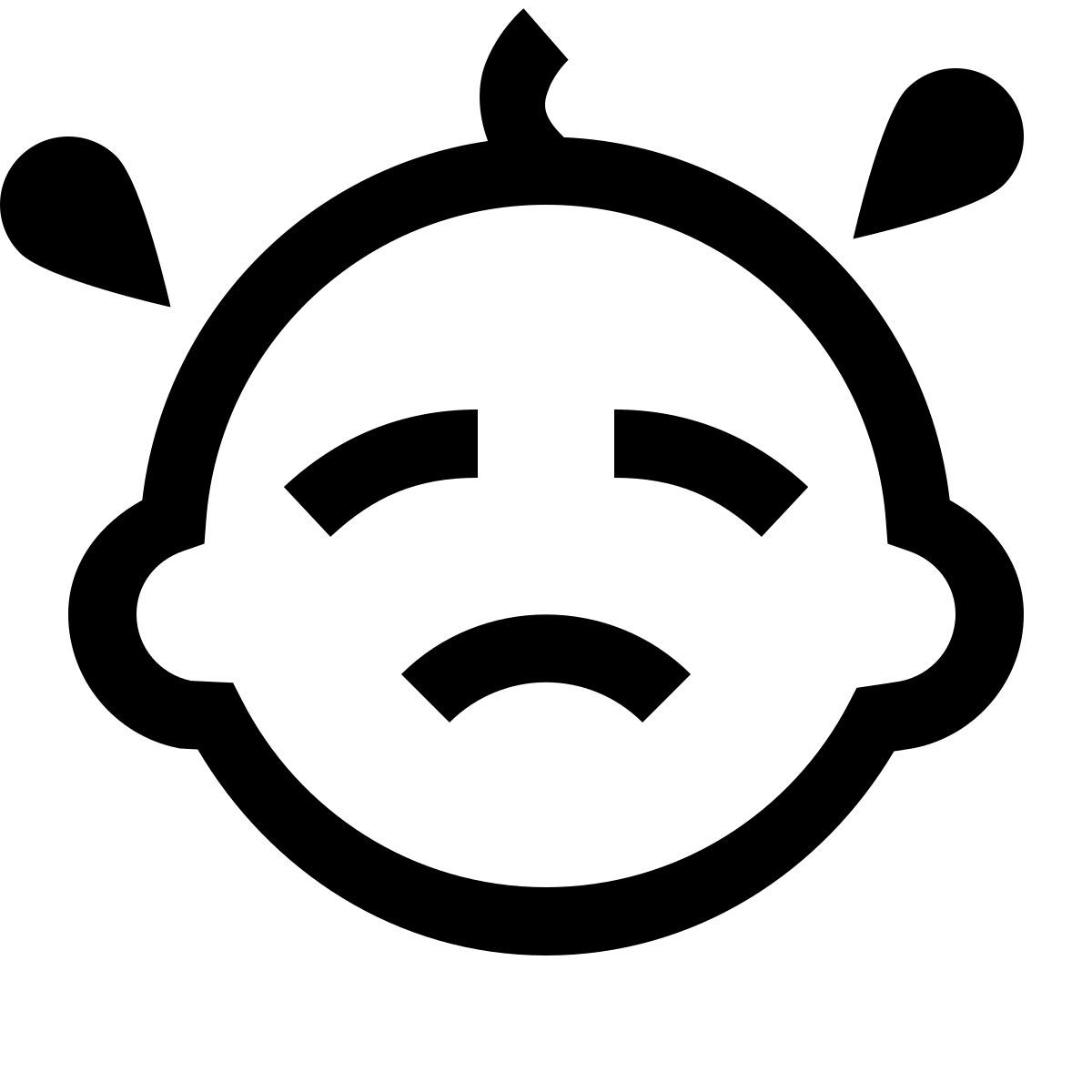 simple small style 哭泣的婴儿 icon