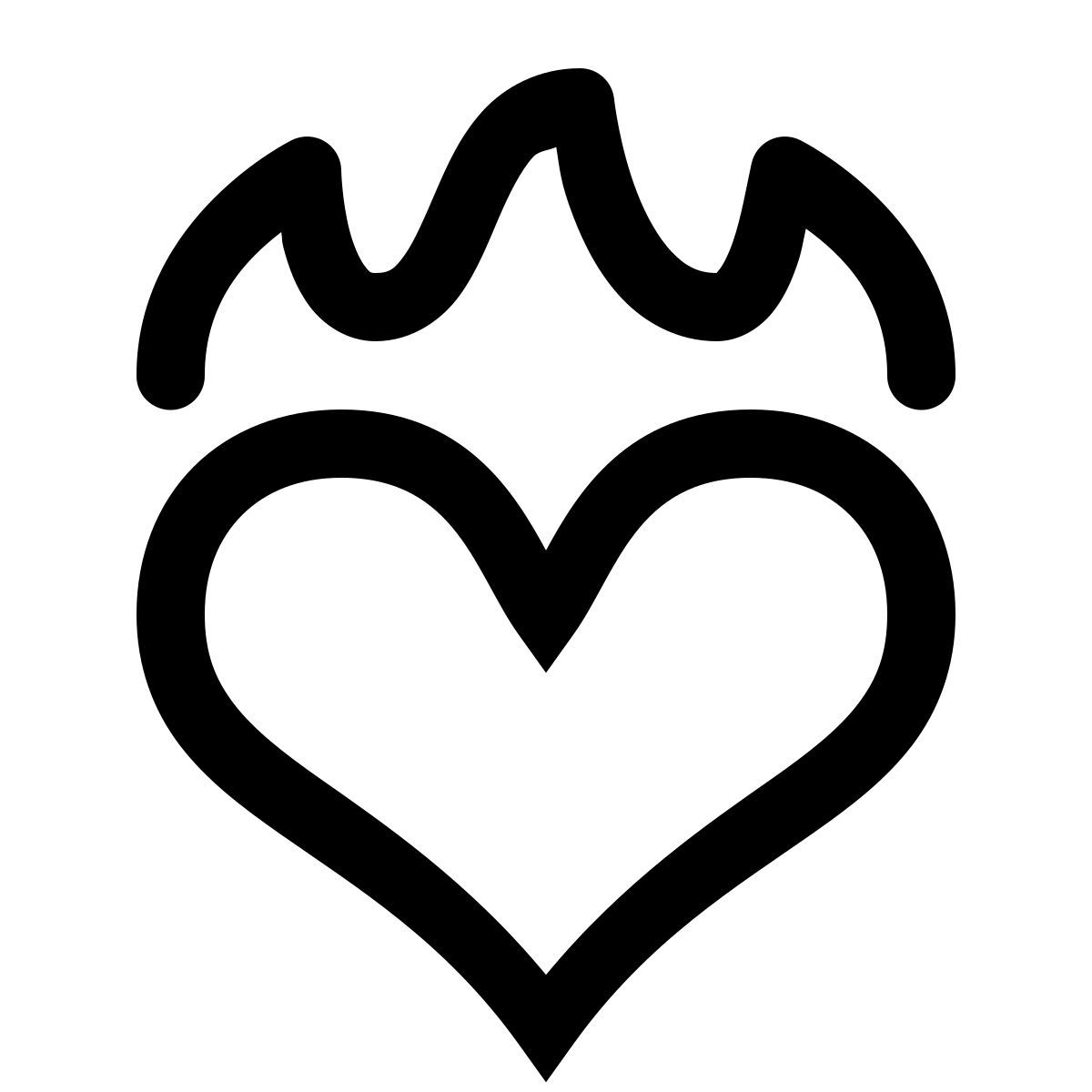 simple small style fire heart icon
