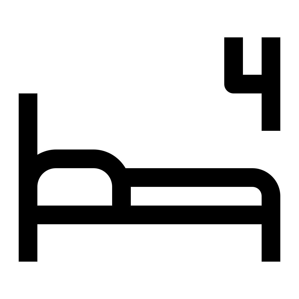 simple small style four beds icon