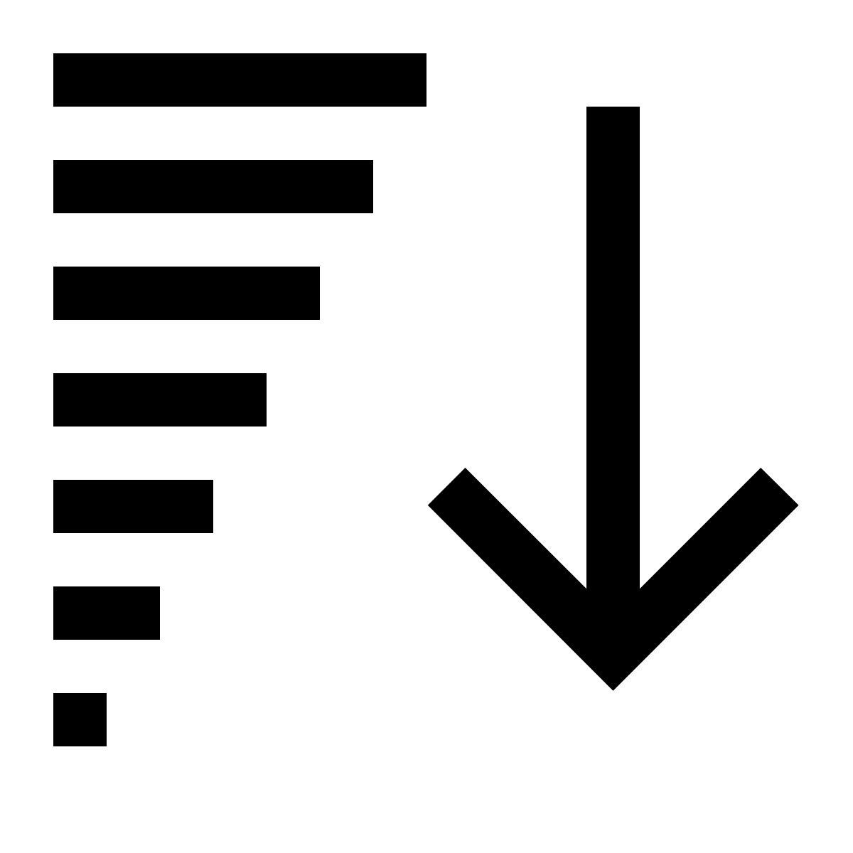 simple small style absteigende sortierung icon