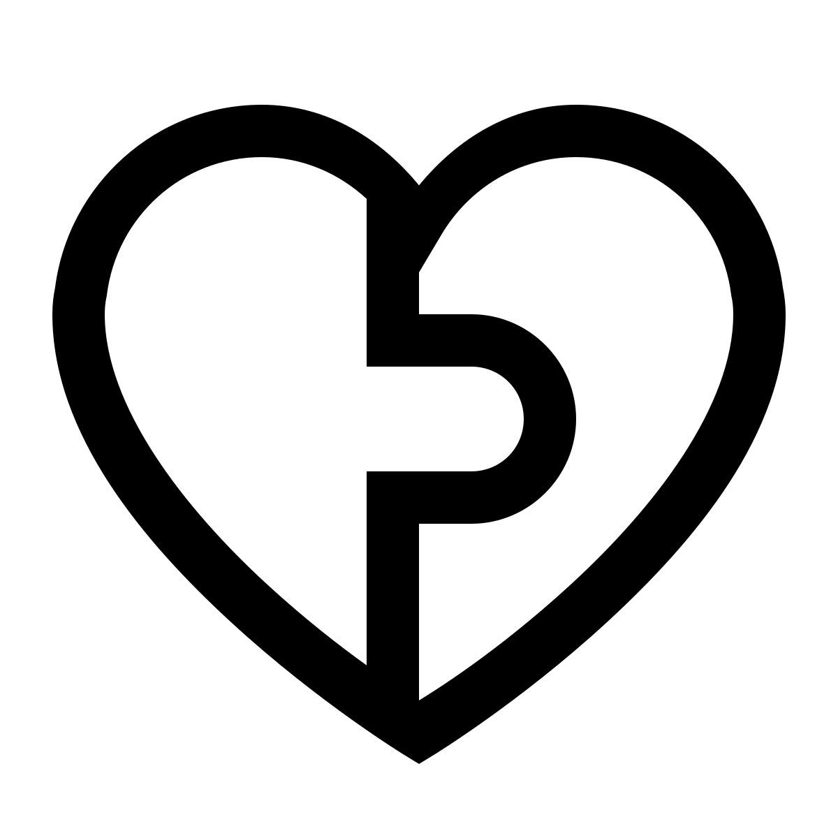 simple small style heart puzzle icon