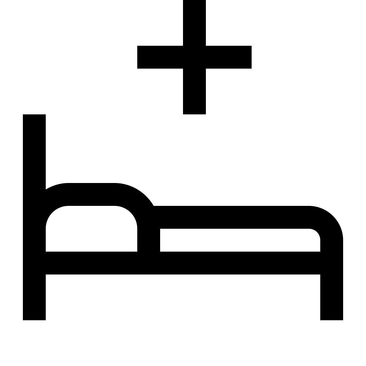 simple small style letto d&#39;ospedale icon