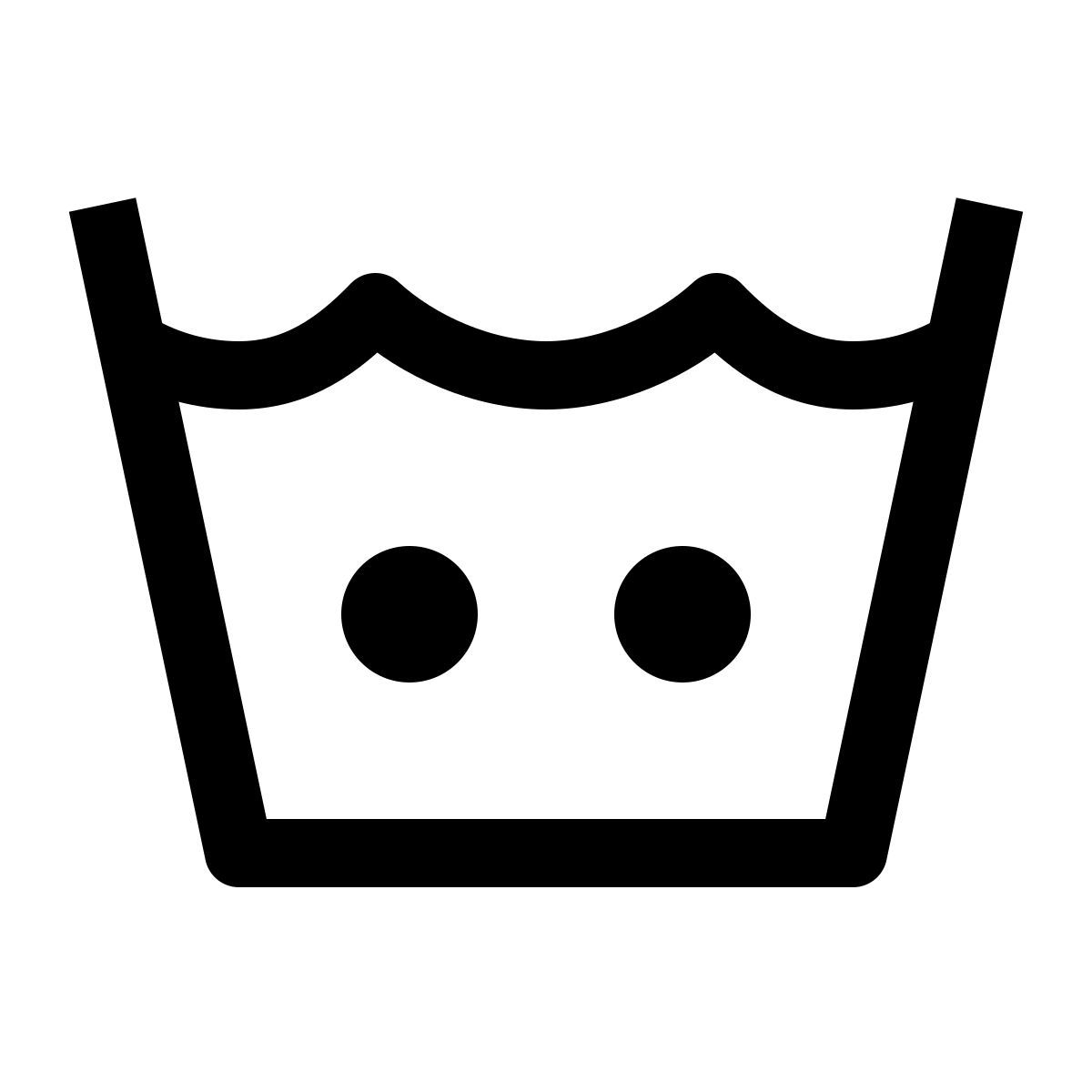 simple small style machine wash warm icon