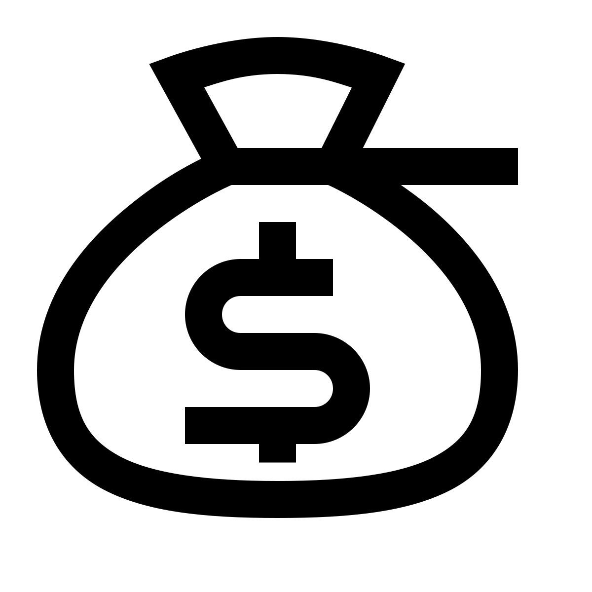 simple small style dollar bag icon