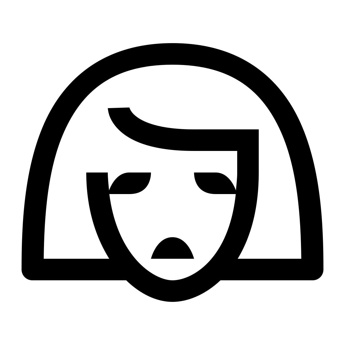simple small style malheureuse icon