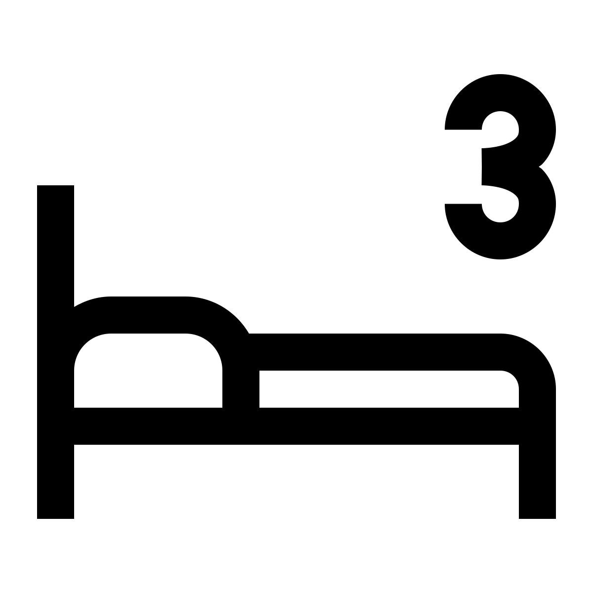 simple small style three beds icon