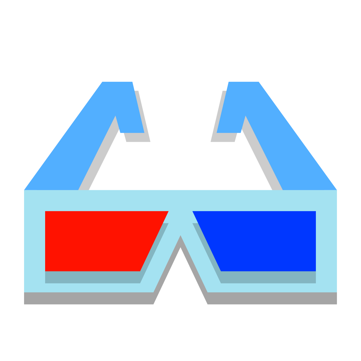papercut style 3d glasses icon