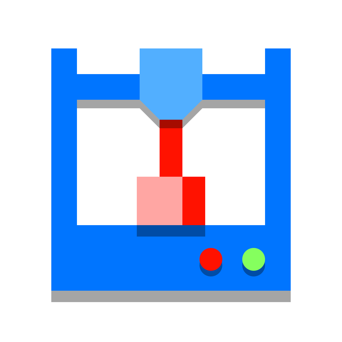 papercut style 3d printer icon