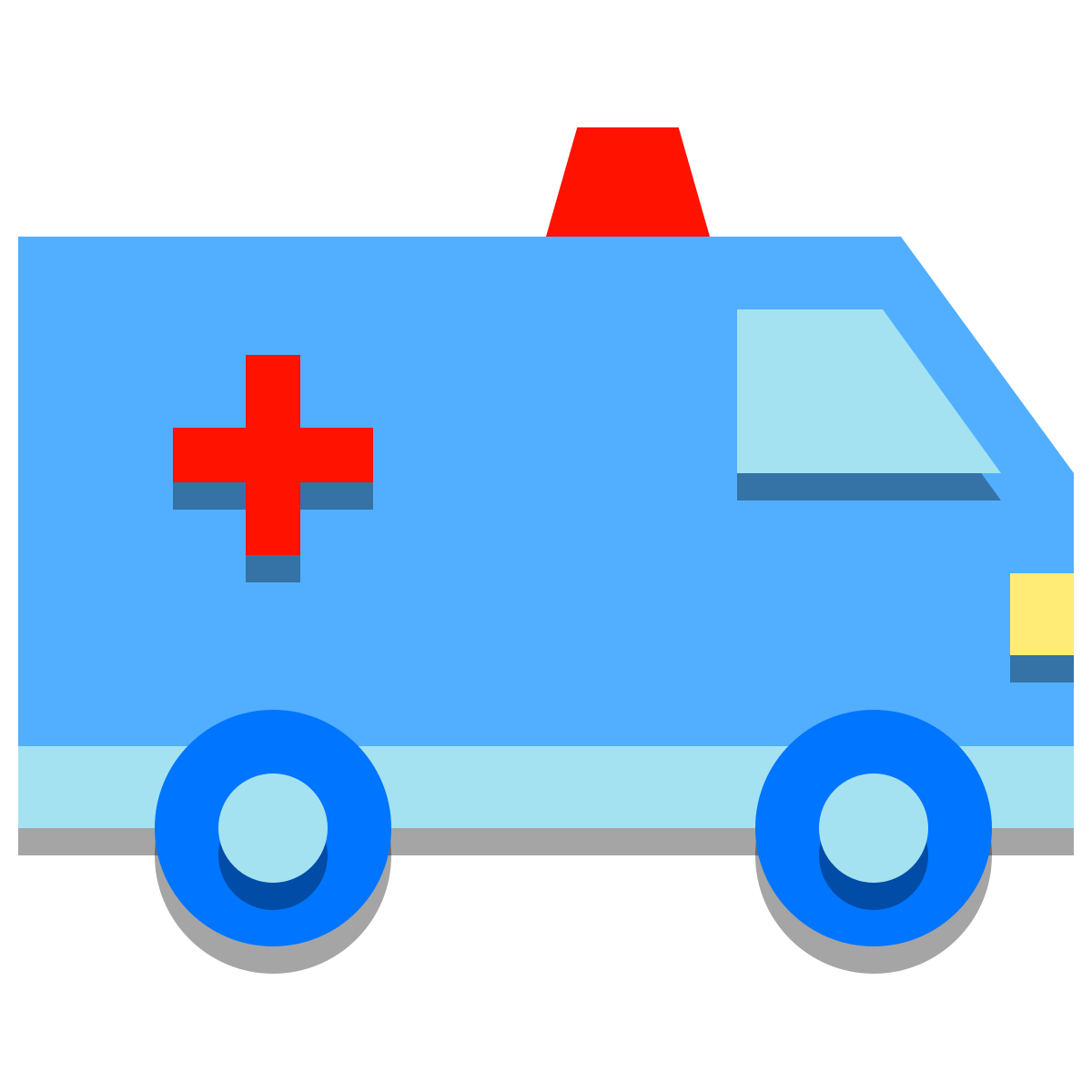 papercut style ambulance icon