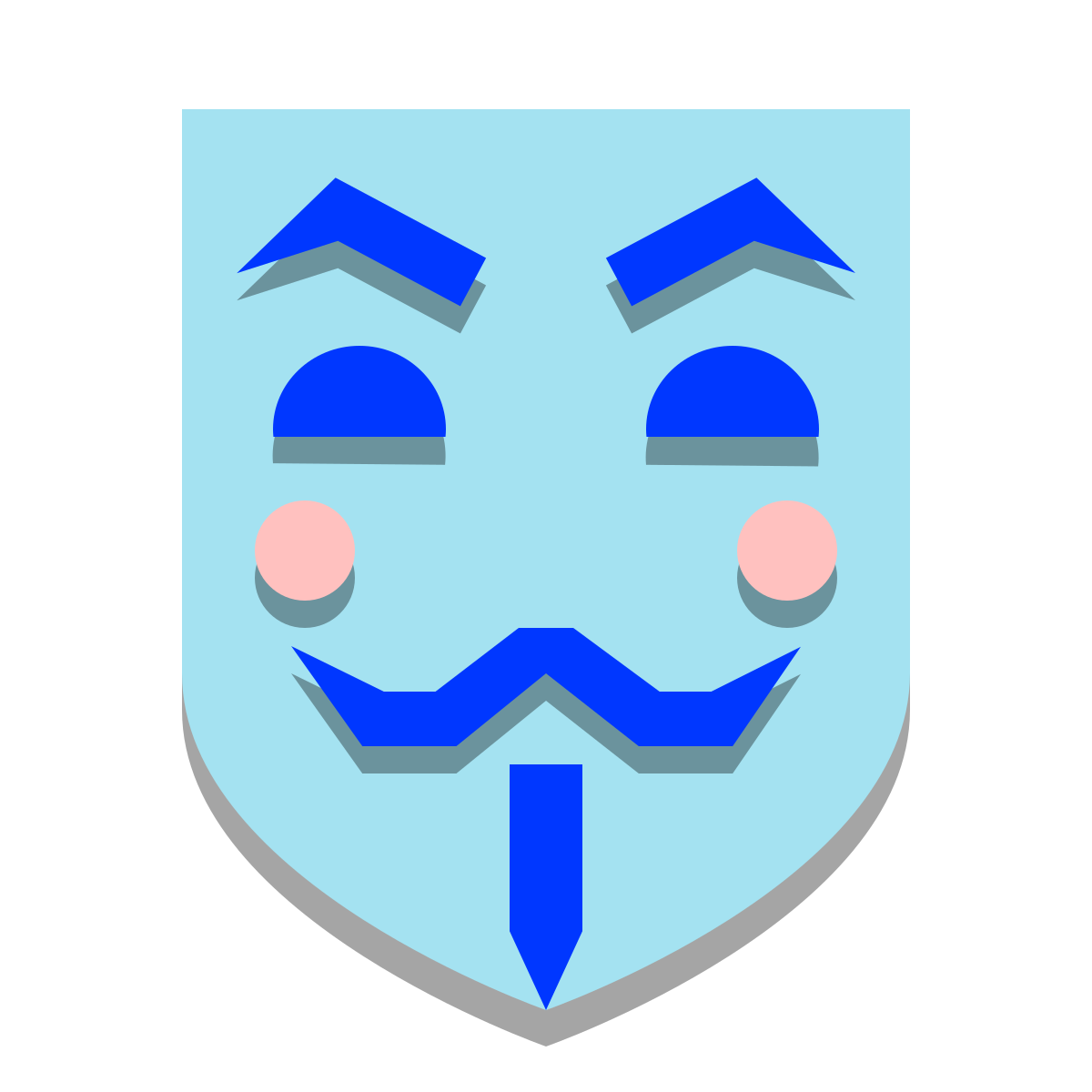 papercut style anonymous mask icon