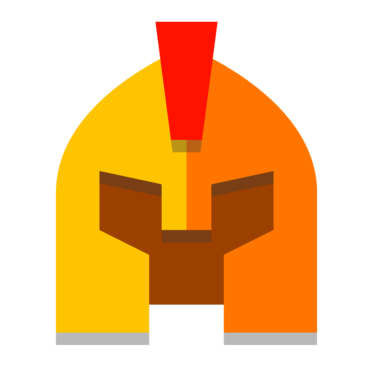 papercut style armored helmet icon