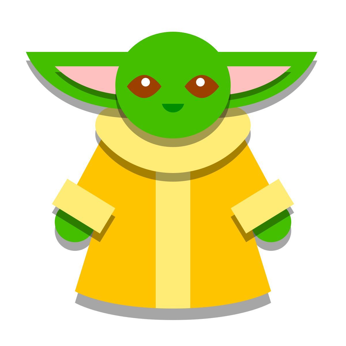 papercut style 尤达宝宝 icon