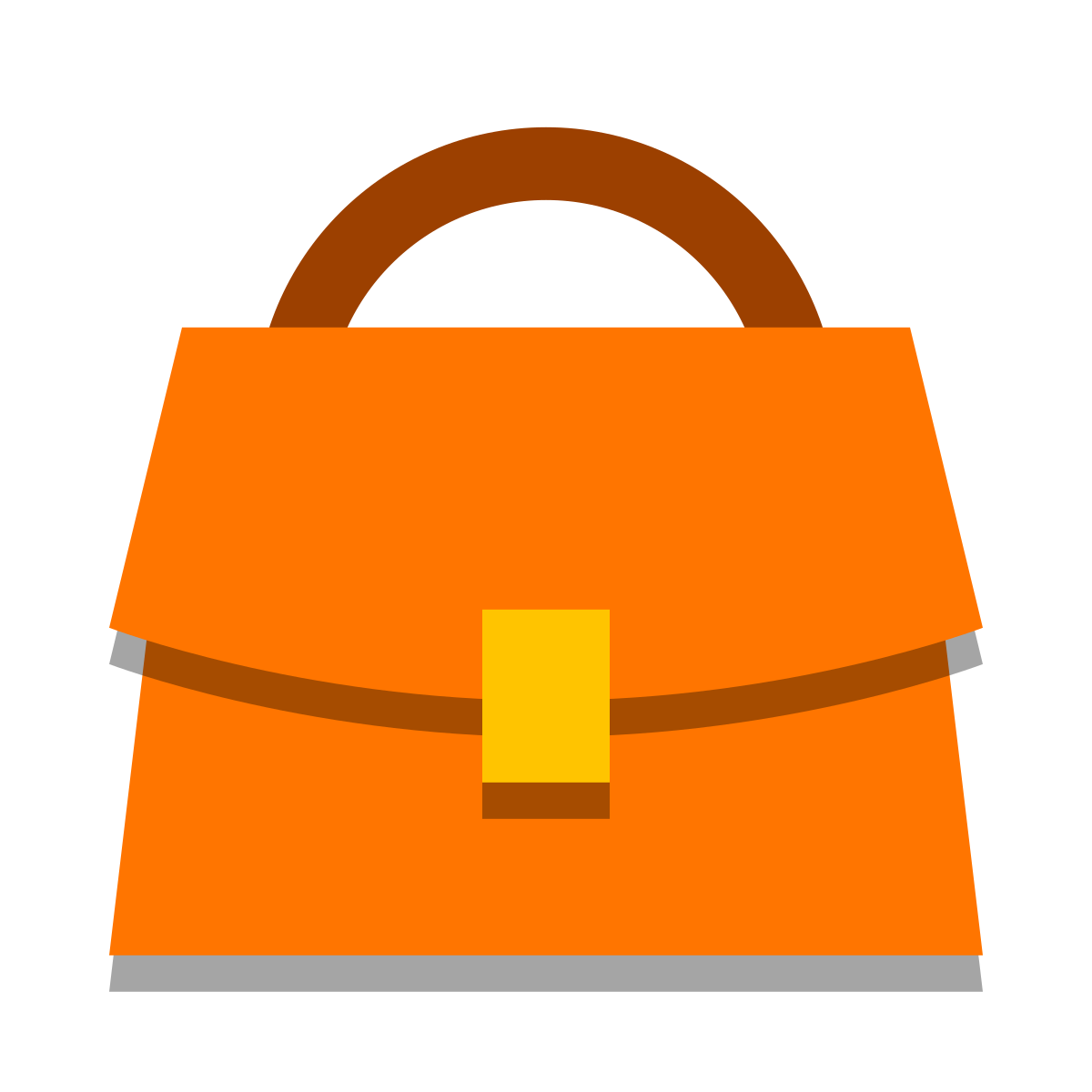 papercut style bag front view icon