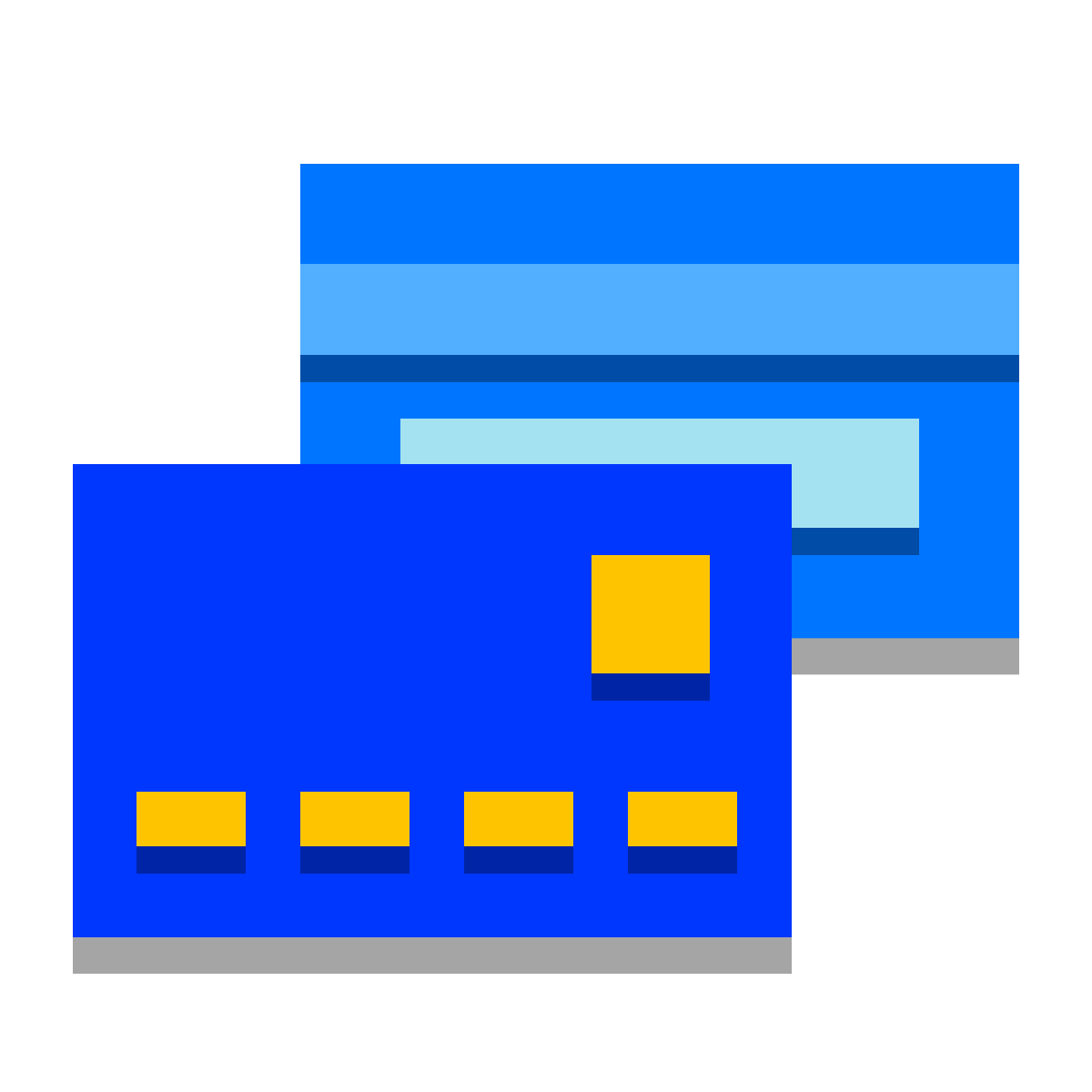 papercut style bank cards icon