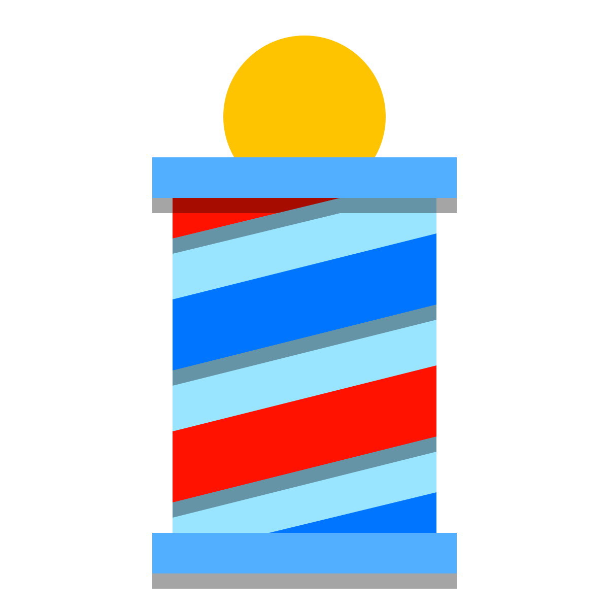 papercut style barber pole icon