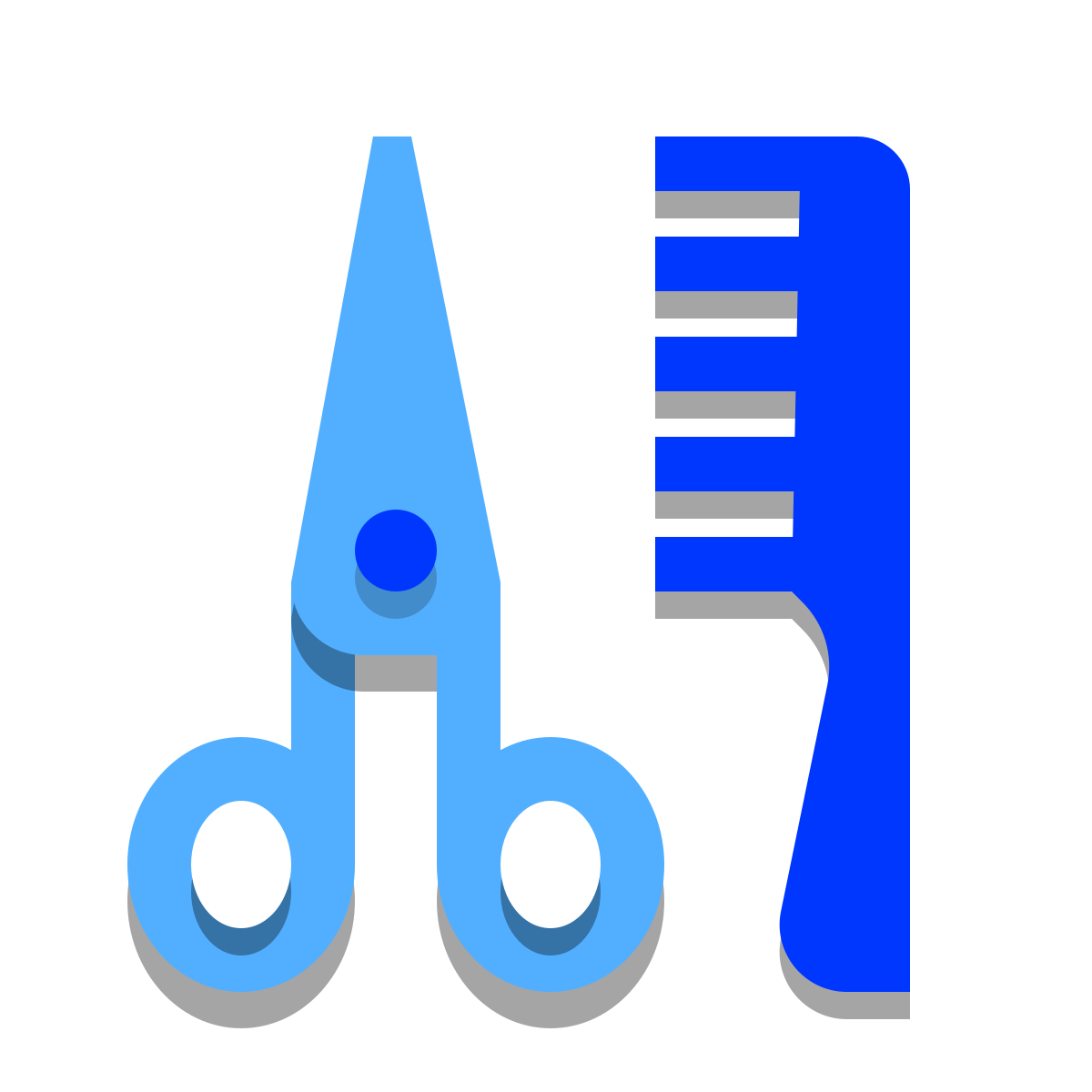 papercut style barbershop icon