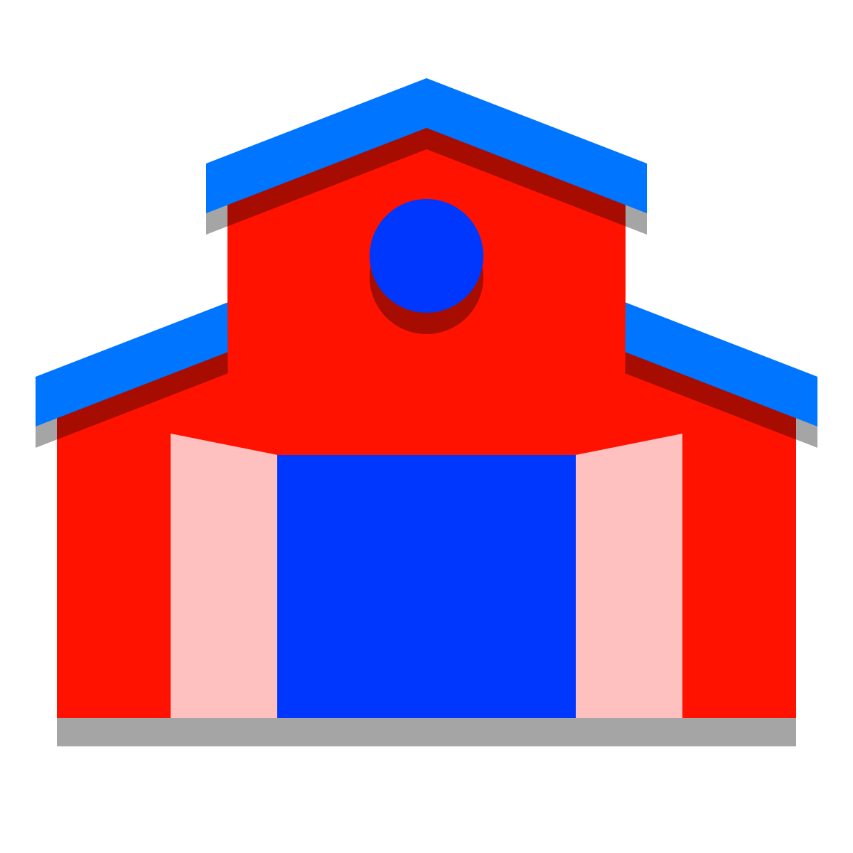 papercut style barn icon