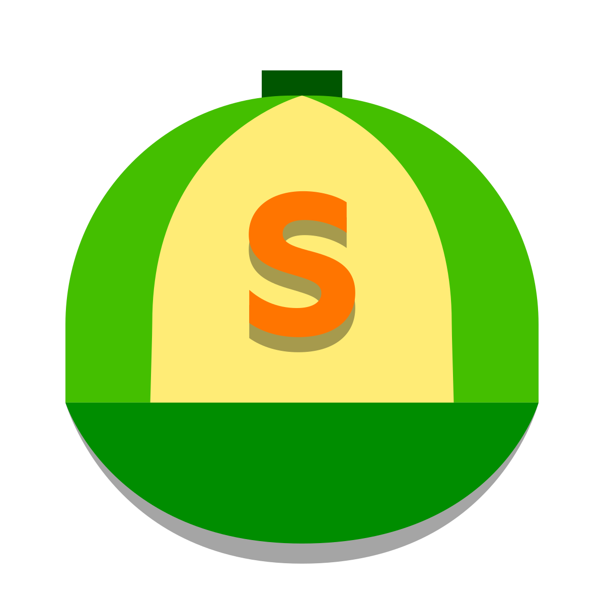 papercut style baseball cap icon