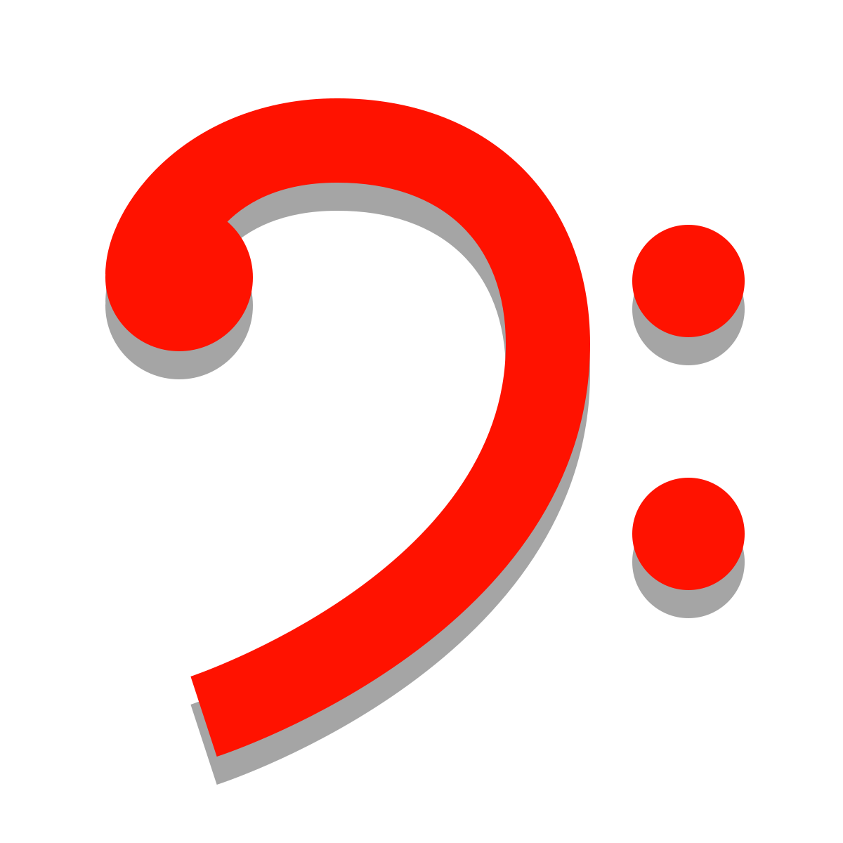 papercut style bass clef icon