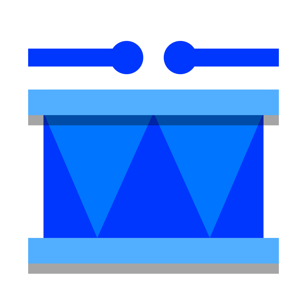 papercut style bass drum icon