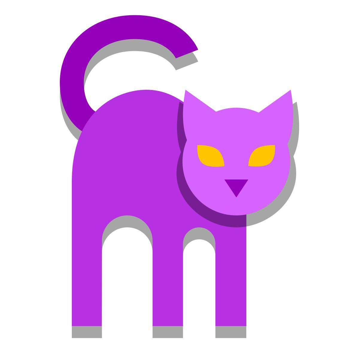 papercut style gato negro icon